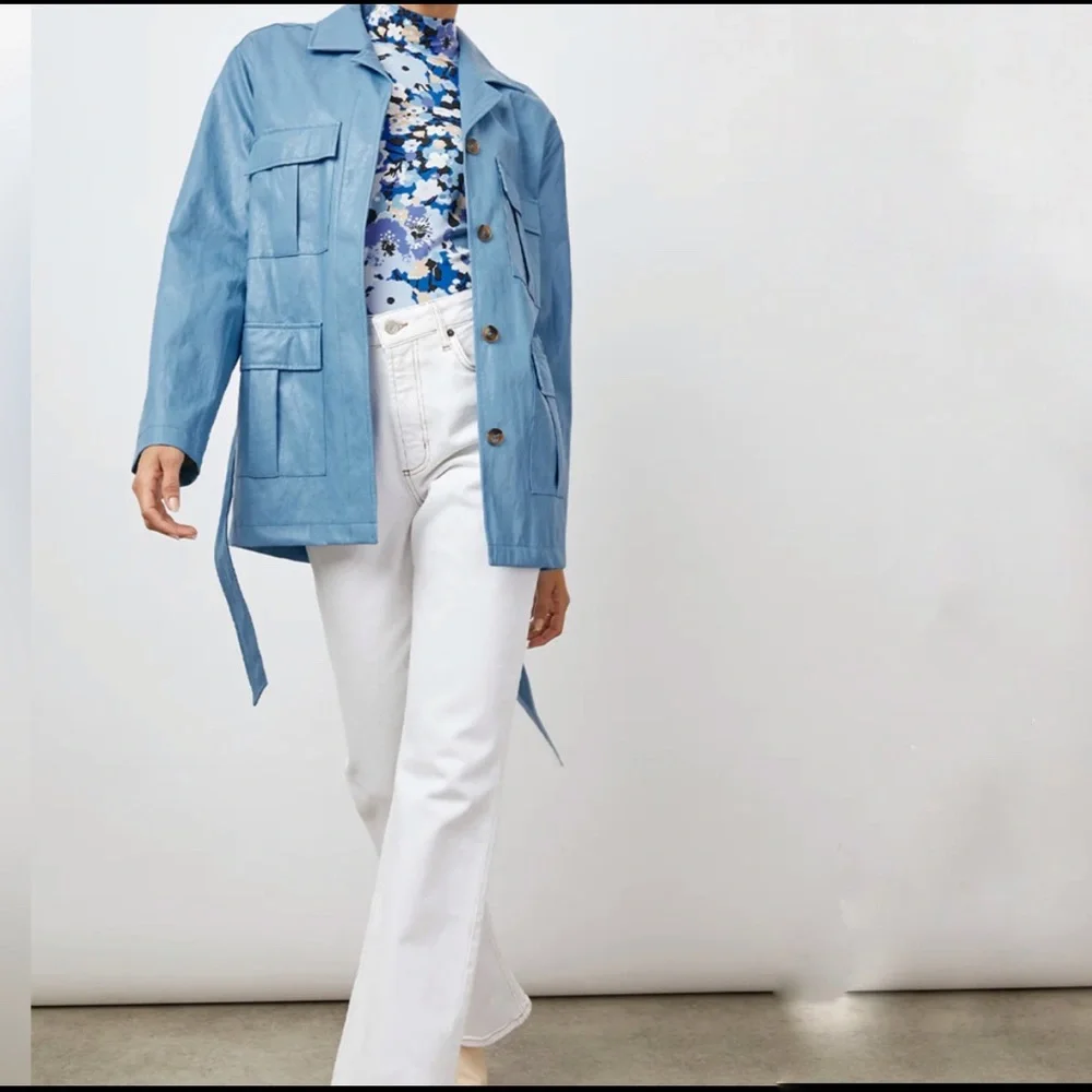 NWT Rails The Romily Vegan Leather Utility, Safari jacket in Bluestone Size L - Picture 5 of 15